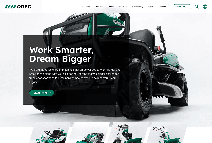 株式会社オーレック アジア圏向け BtoBサイトリニューアル